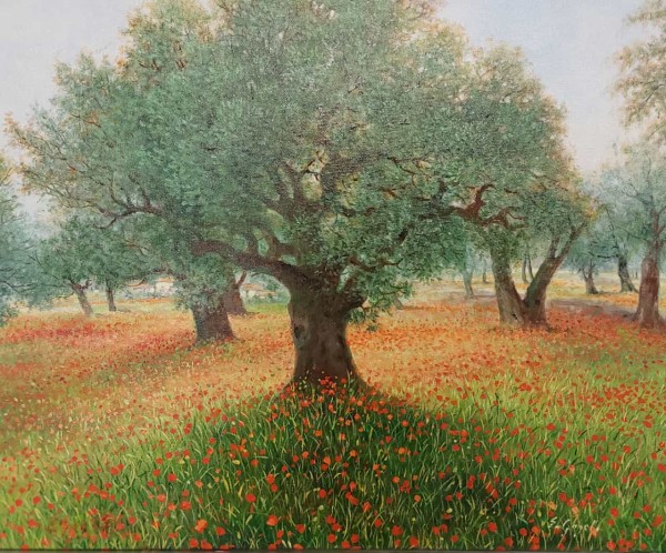 Eleonore Gagel - Olivenbaum im Mohnfeld